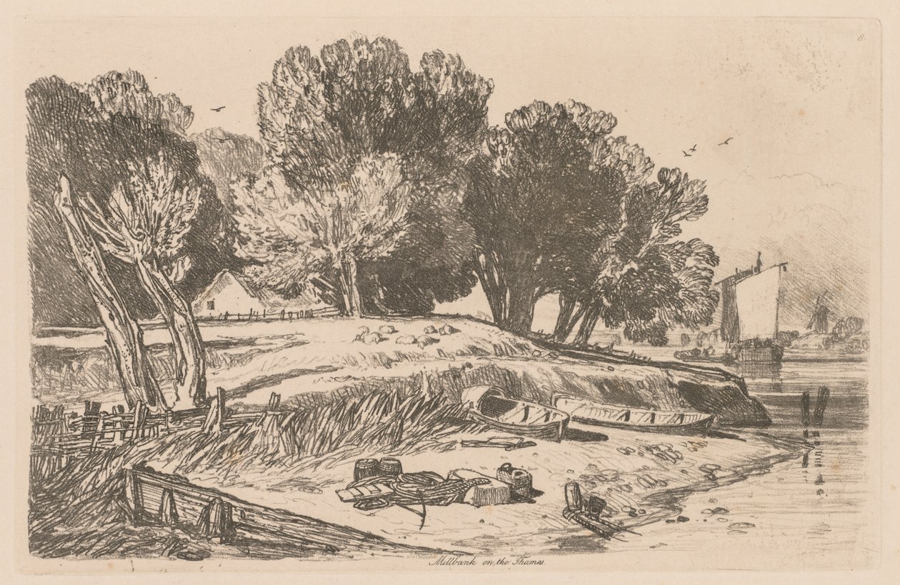 Liber Studiorum: 8. tábla, Millbank on the Thames alkotó: John Sell Cotman