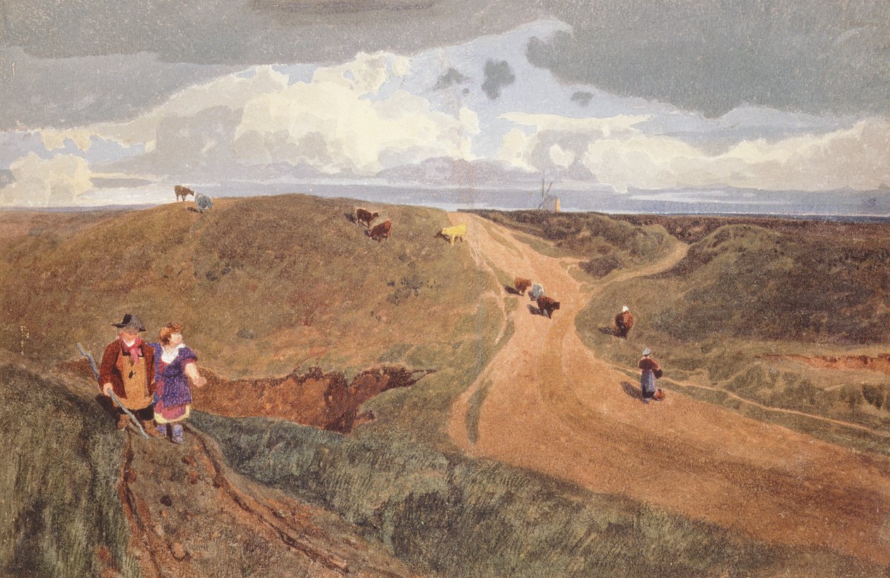 Mousehold Heath, Norwich, 1810 körül (ceruza, wc, papír) alkotó: John Sell Cotman