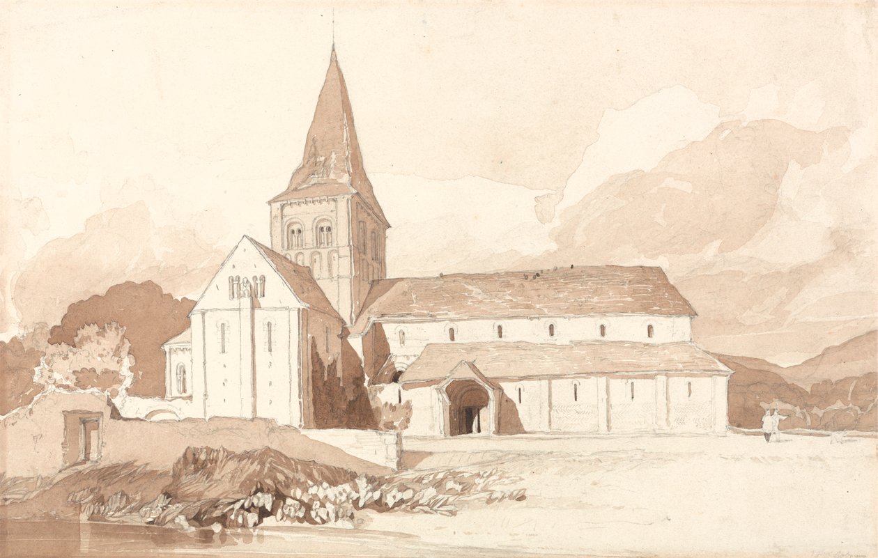 Notre Dame a vízen, Domfront, Normandia alkotó: John Sell Cotman