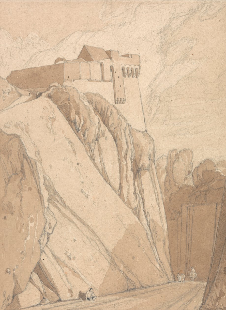 A normandiai Saint Lo régi erődítményeinek része alkotó: John Sell Cotman