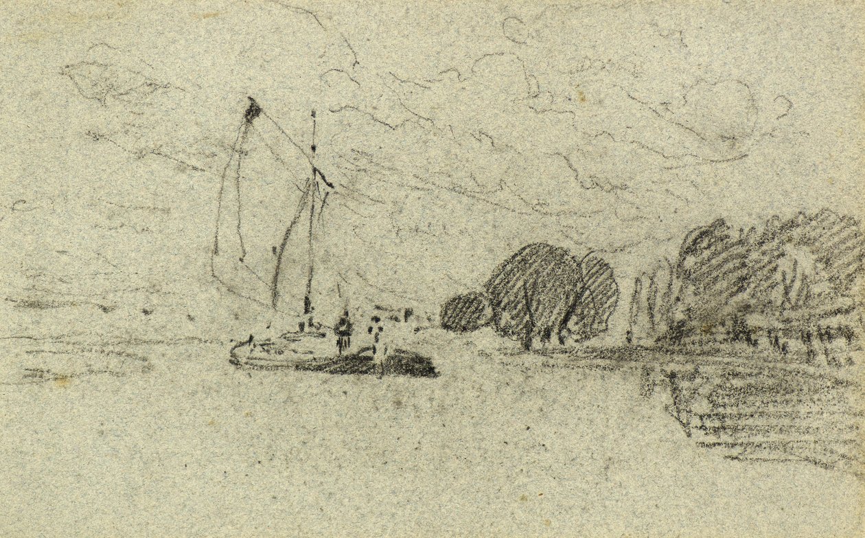 Vitorlás bárka (szén) alkotó: John Sell Cotman