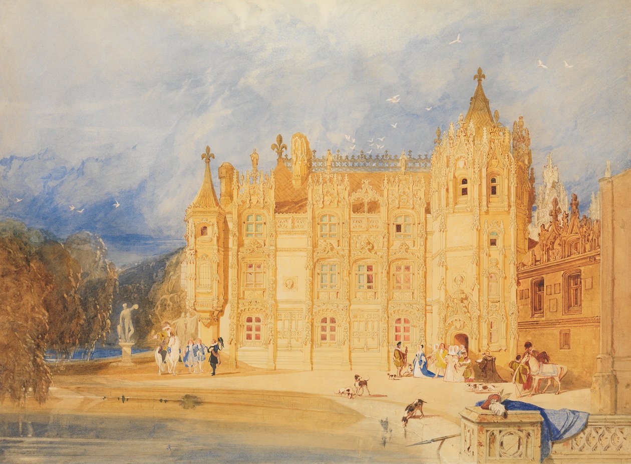 Az apátsági ház, St. Ouen-i apátság, Rouen, 1824-31. alkotó: John Sell Cotman