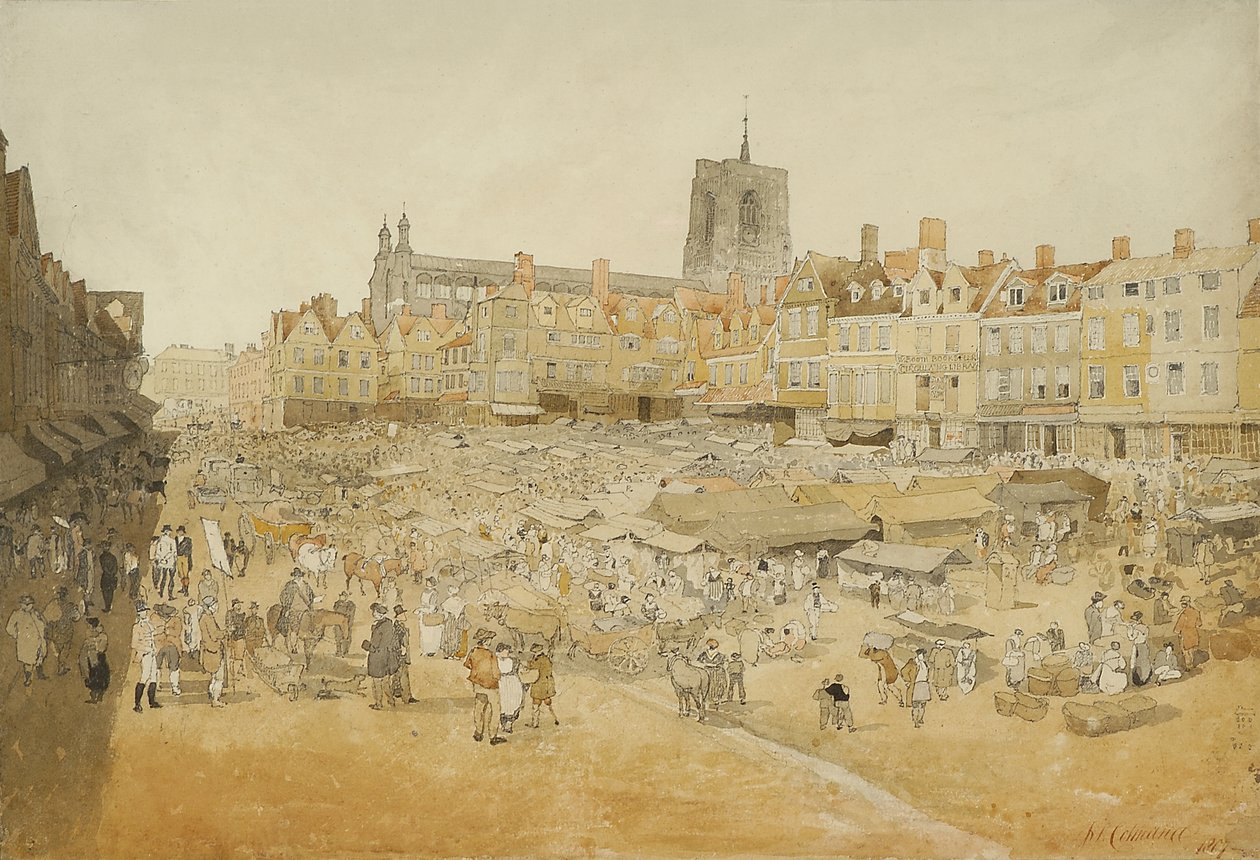 A norwichi piactér, Coopers úrtól vették, 1807 alkotó: John Sell Cotman