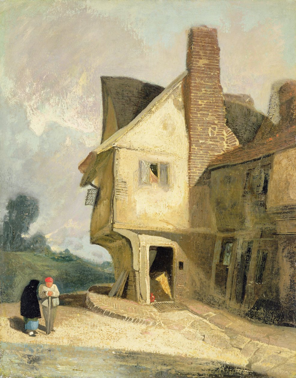 A St. Albans-i régi ház, 1806 körül (olaj, malomdeszka a panelre fektetve) alkotó: John Sell Cotman
