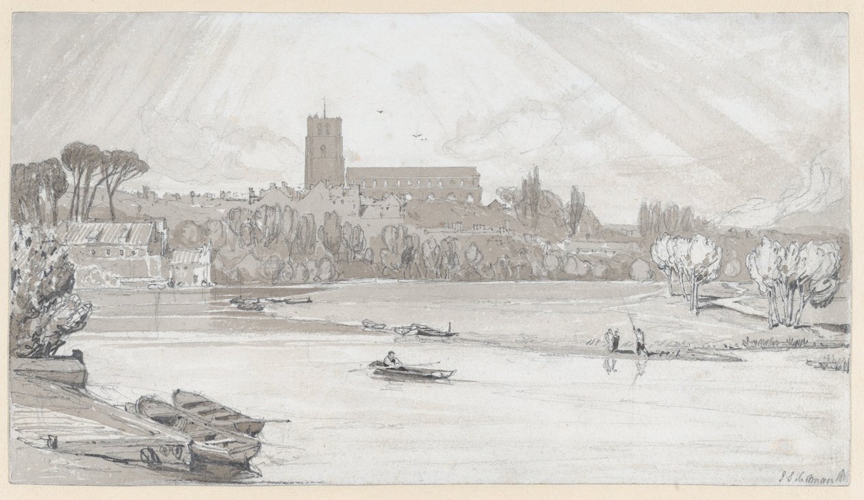Beccles városa a hídról nézve, Suffolk alkotó: John Sell Cotman