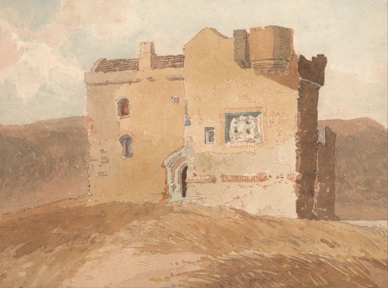 Azonosítatlan kastély (korábbi nevén Clanbury kastély) alkotó: John Sell Cotman