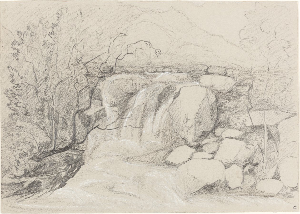Vízesés sziklákkal alkotó: John Sell Cotman