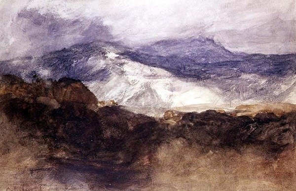 Walesi-hegység (akvarell papíron) alkotó: John Sell Cotman