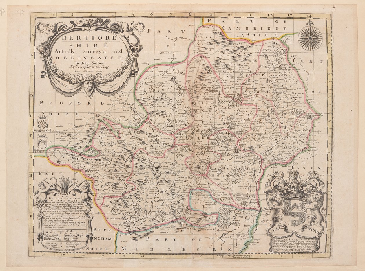 Hertfordshire térképe alkotó: John Seller