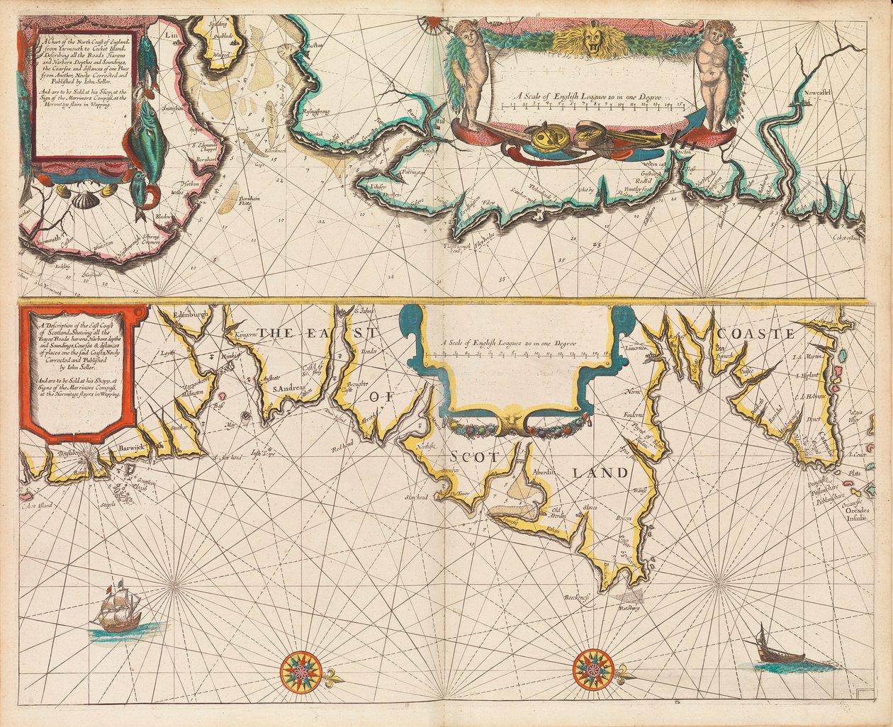 Az angol révész első könyve: az északi hajózás leírása, 1671 körül (papír) alkotó: John Seller