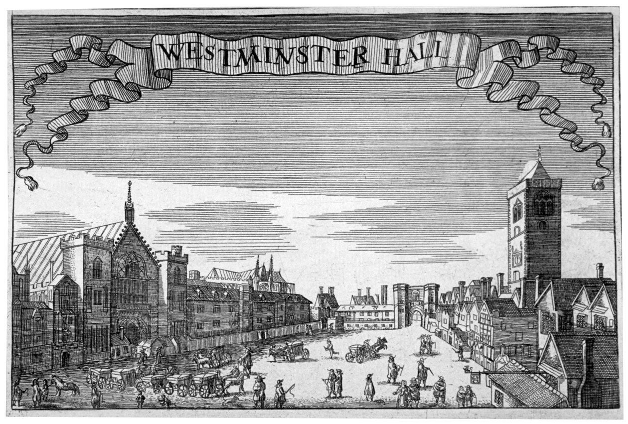 Kilátás a Westminster Hallra és a New Palace Yardra, London, c1648. alkotó: John Seller