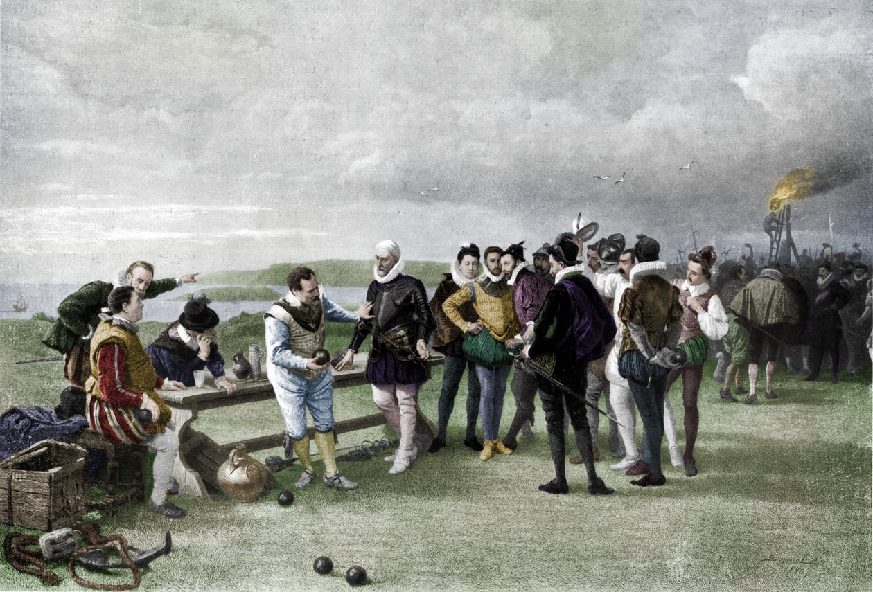 Látványban az Armada, Plymouth kapa, 1880, 1911 alkotó: John Seymour Lucas