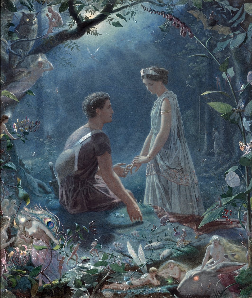 Szentivánéji álom, Lysander és Hermia - Hermia és Lysander, Szentivánéji álom - John Simmons (1823-1876) alkotó: John Simmons