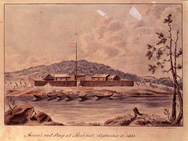 Érkezés és tartózkodás Rockfortba, 1821 (wc papíron) alkotó: John Simpson