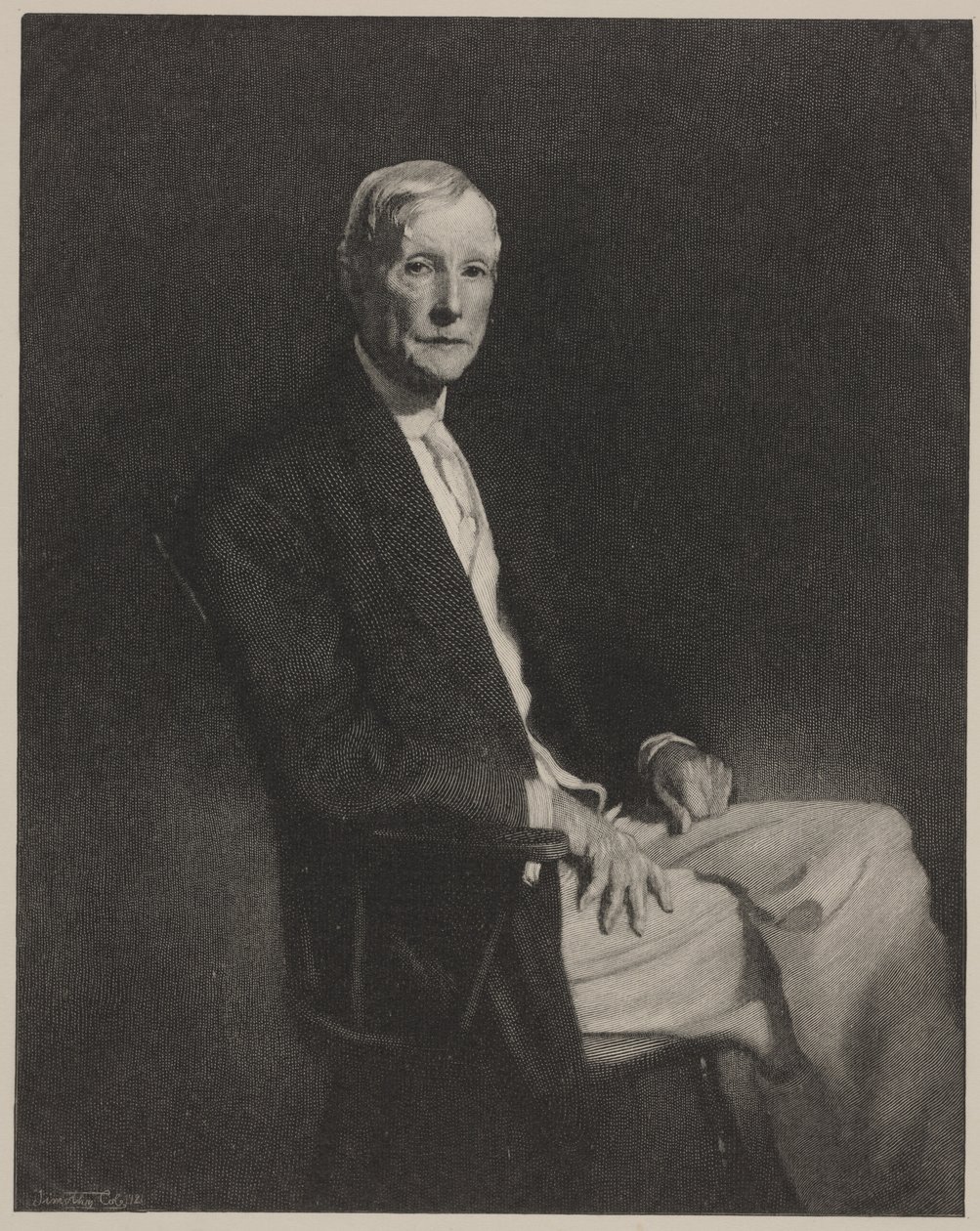 John D. Rockefeller portréja, Timothy Cole nyomatát készítette alkotó: John Singer (after) Sargent