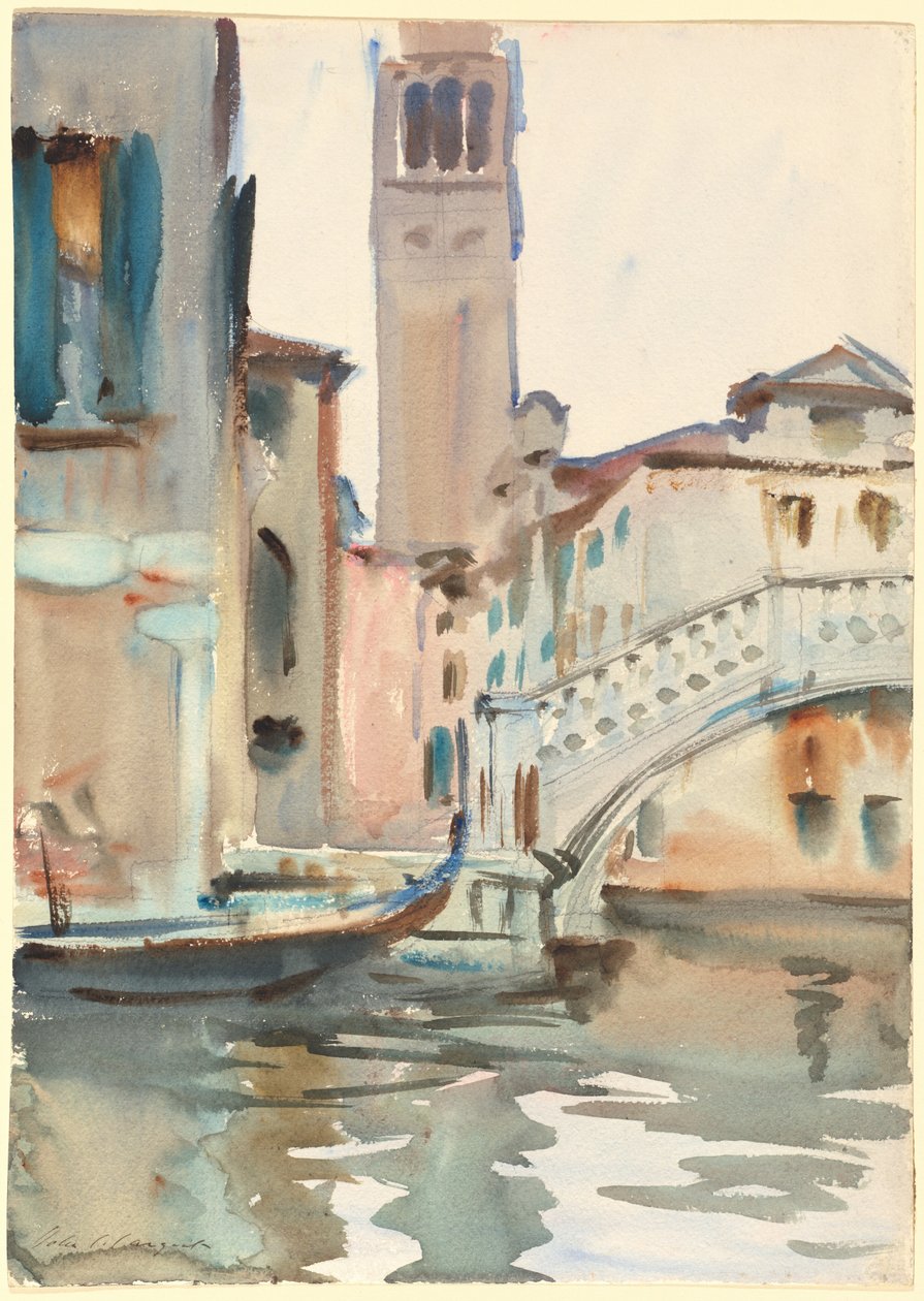 Híd és Campanile, Velence alkotó: John Singer Sargent