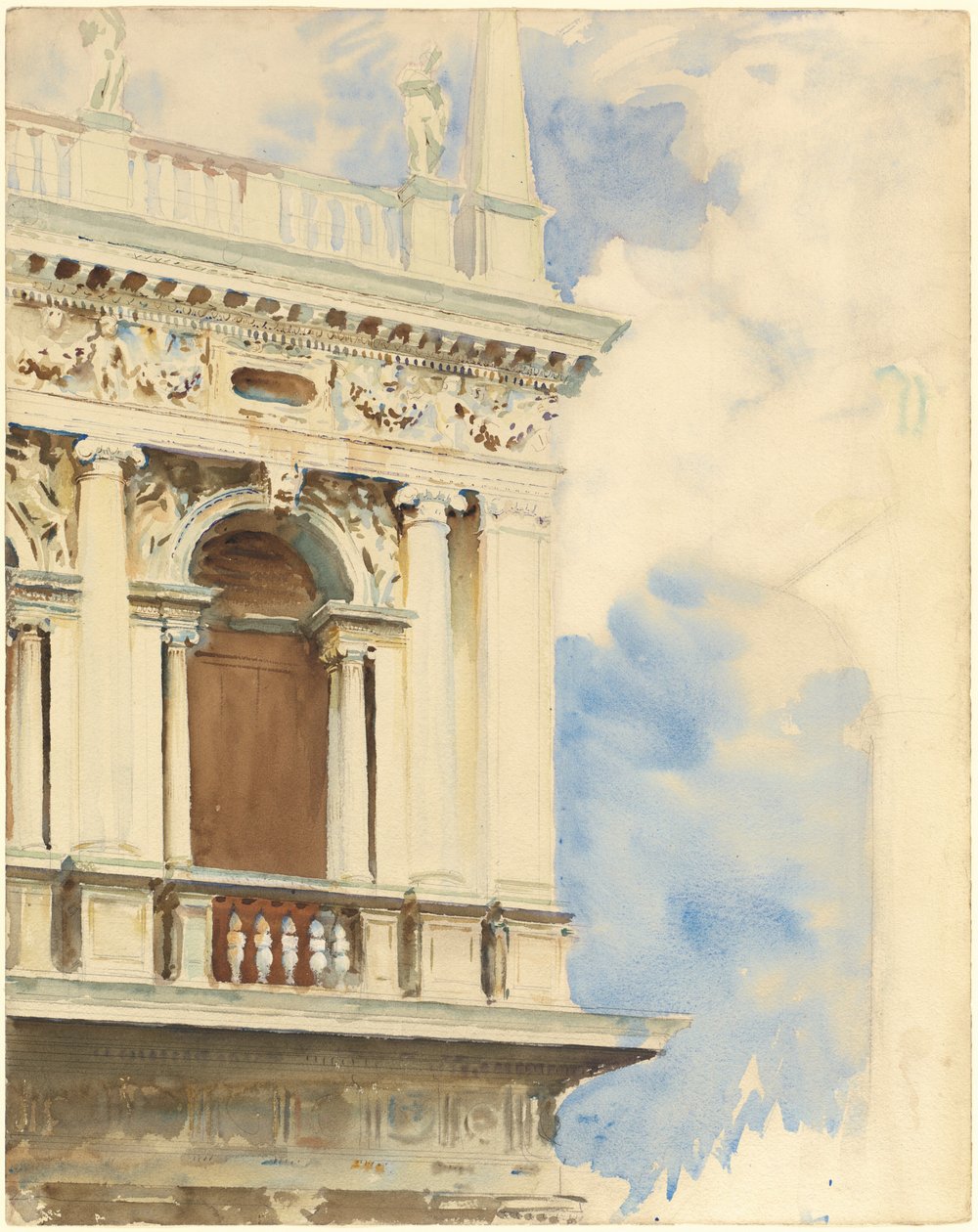 A velencei könyvtár sarka, 19041907. alkotó: John Singer Sargent