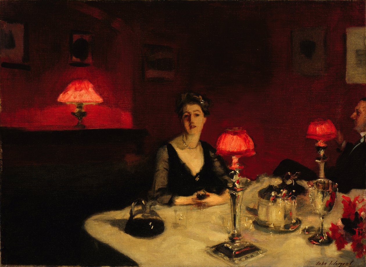 ""Egy vacsoraasztal éjjel"" Peinture de John Singer Sargent (1856-1925) 1884 Szépművészeti Múzeumok San Francisco Kaliforniában alkotó: John Singer Sargent
