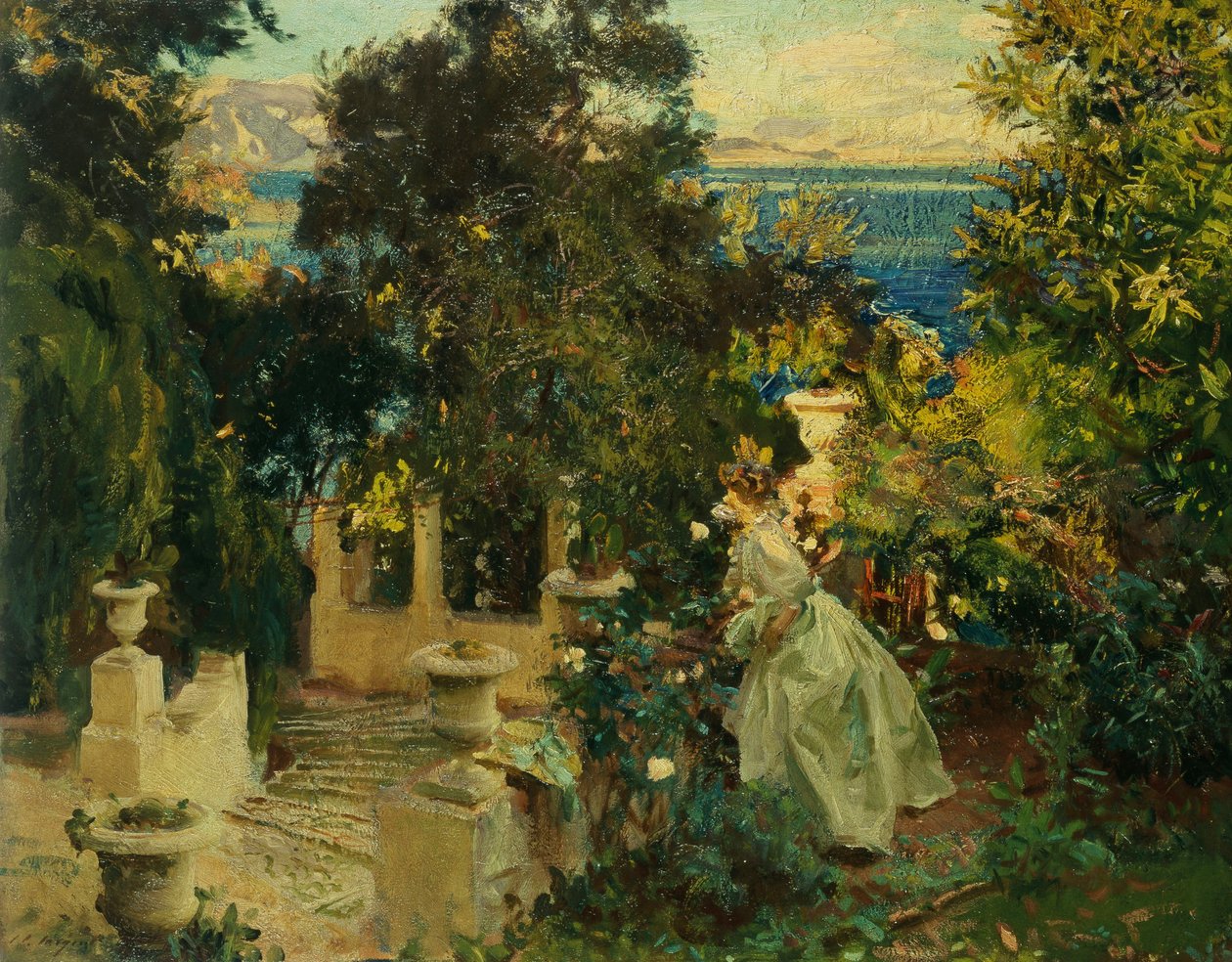 Egy kert Korfun, 1909 alkotó: John Singer Sargent