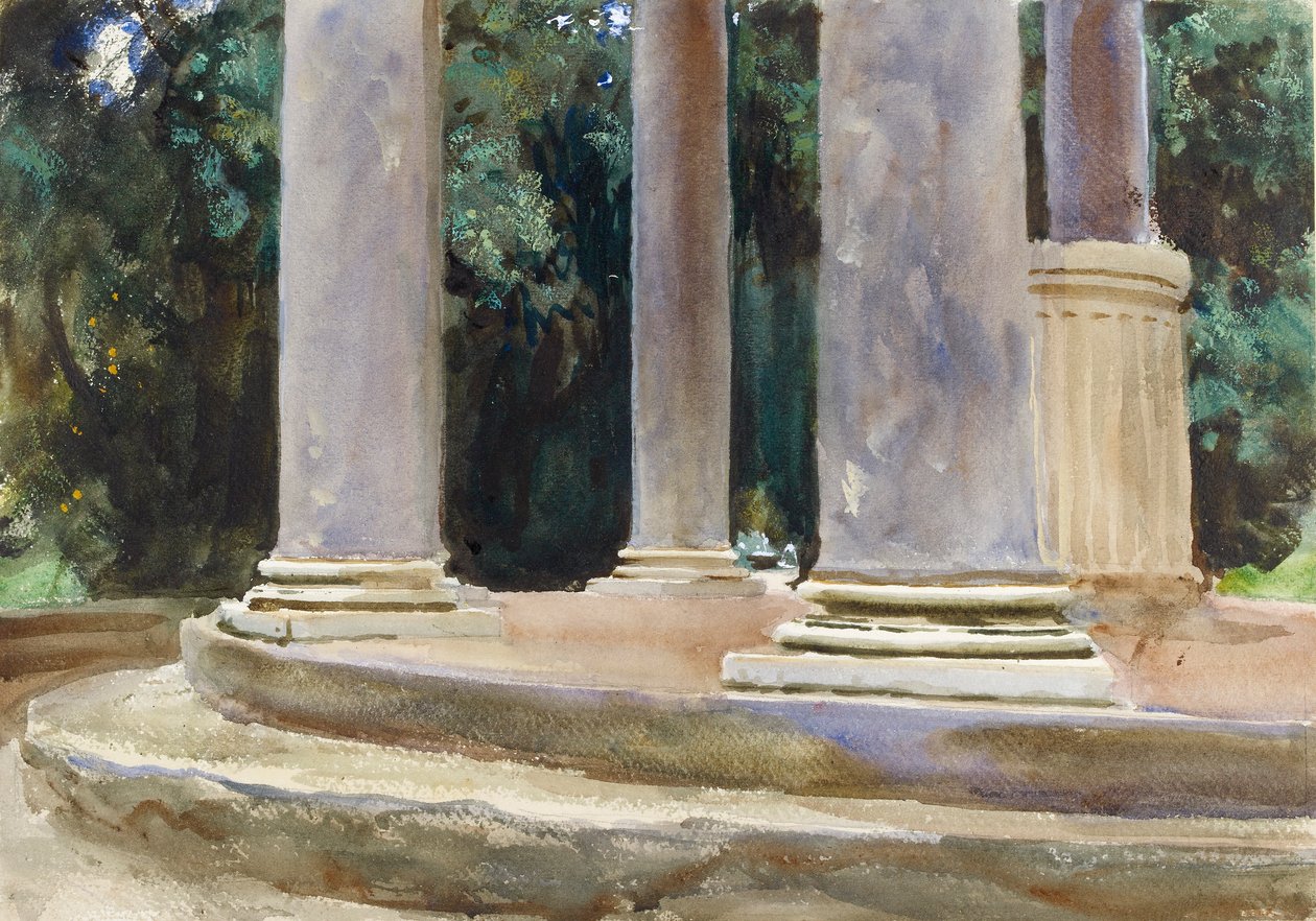 Kilátás a Tempietto oszlopai között, 19. század vége alkotó: John Singer Sargent