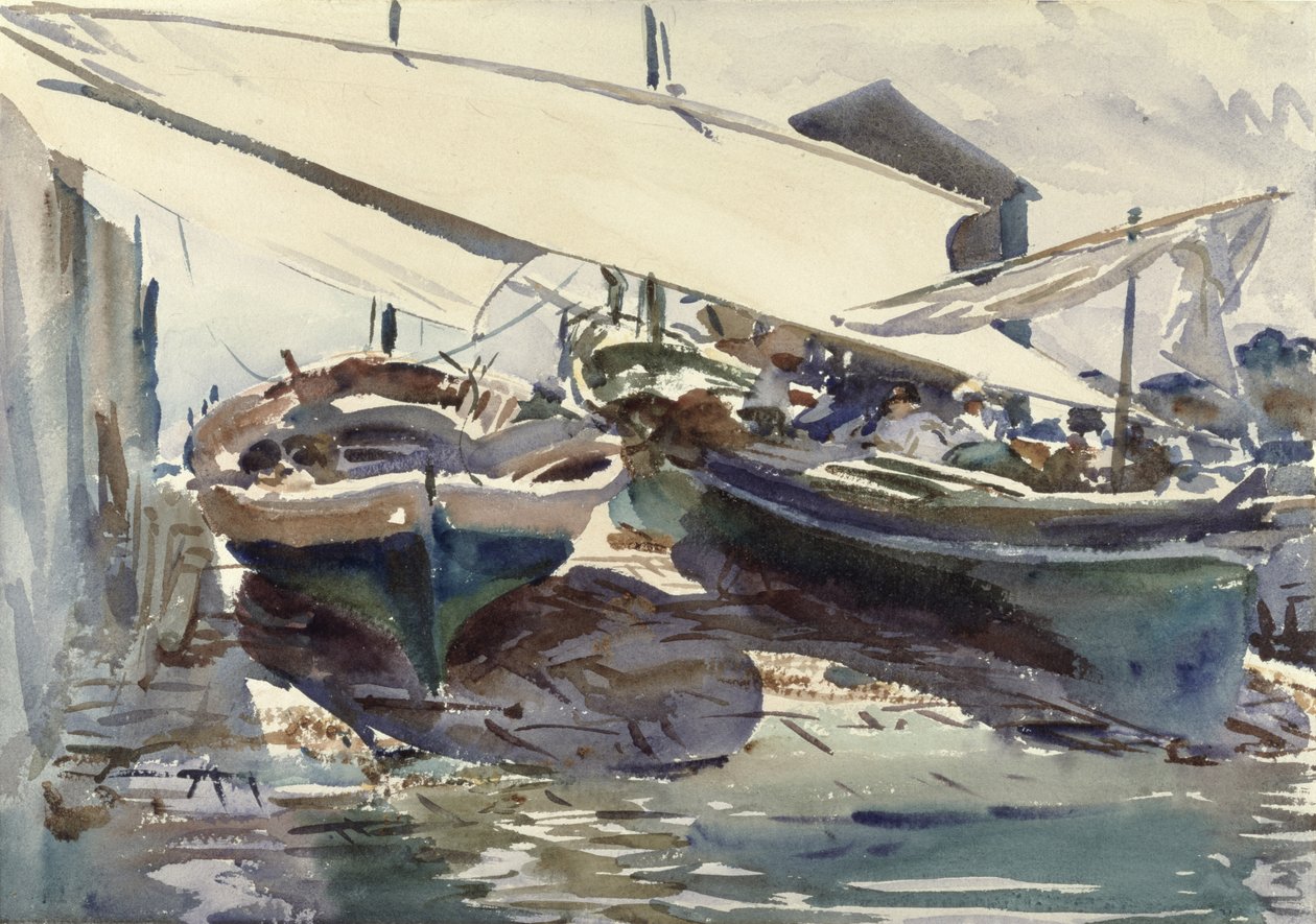Rajzolt csónakok (wc papíron) alkotó: John Singer Sargent