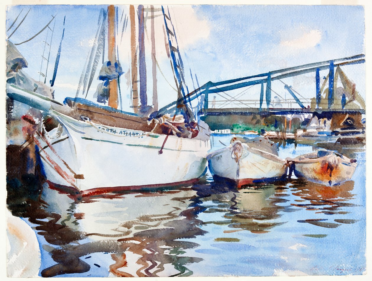 Boats at Anchor, 1917 (wc grafit felett, papíron) alkotó: John Singer Sargent