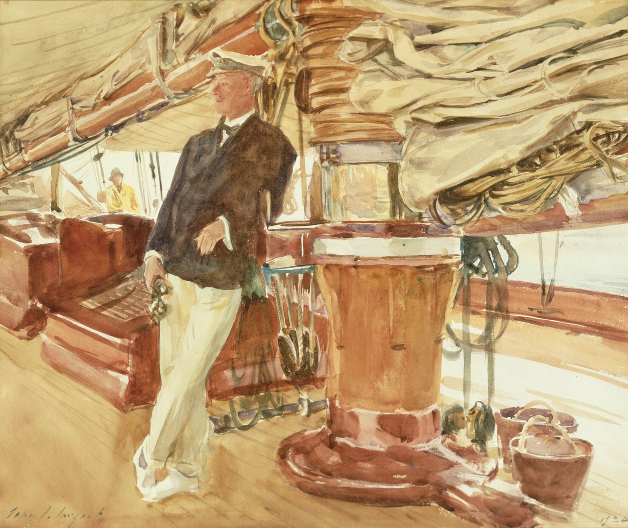 Herbert M. Sears kapitány a Constellation szkúner fedélzetén alkotó: John Singer Sargent