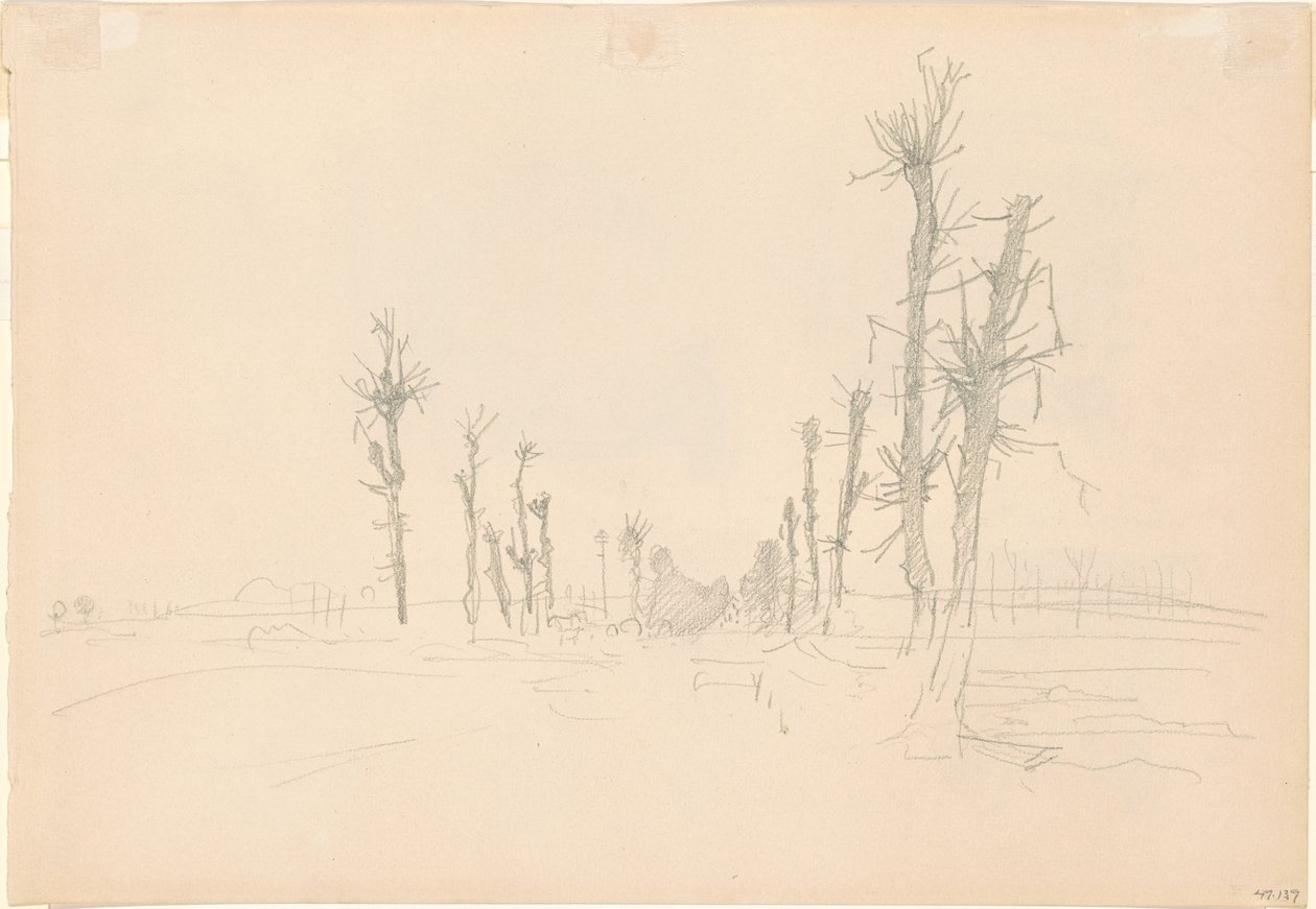 Pusztított táj [verso] alkotó: John Singer Sargent