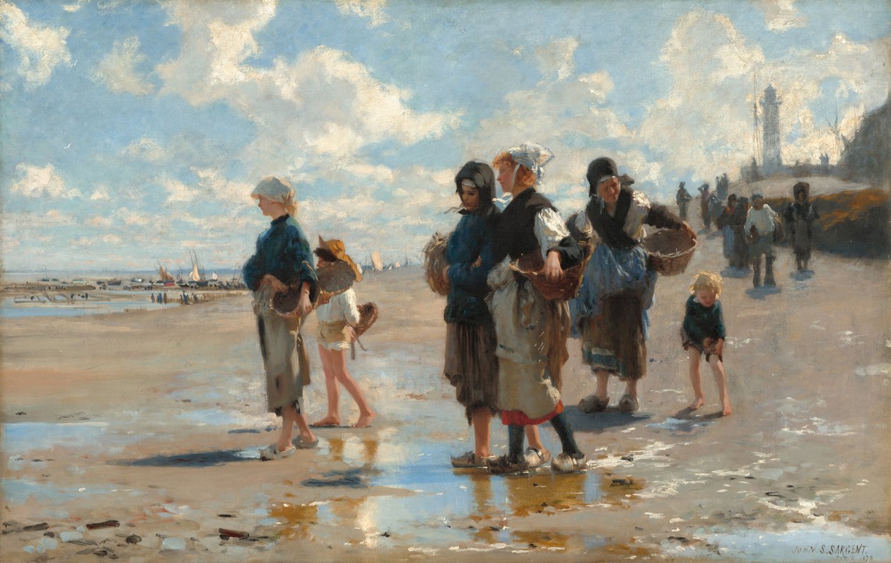 Út a horgászatra, halászni indul, 1878. alkotó: John Singer Sargent