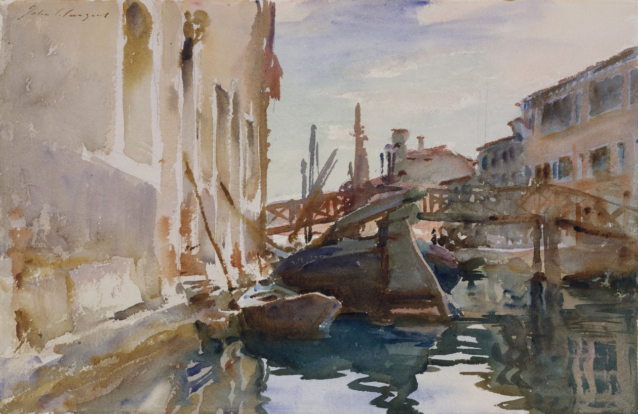 Giudecca, 1913 körül (wc és grafit törtfehér papíron) alkotó: John Singer Sargent