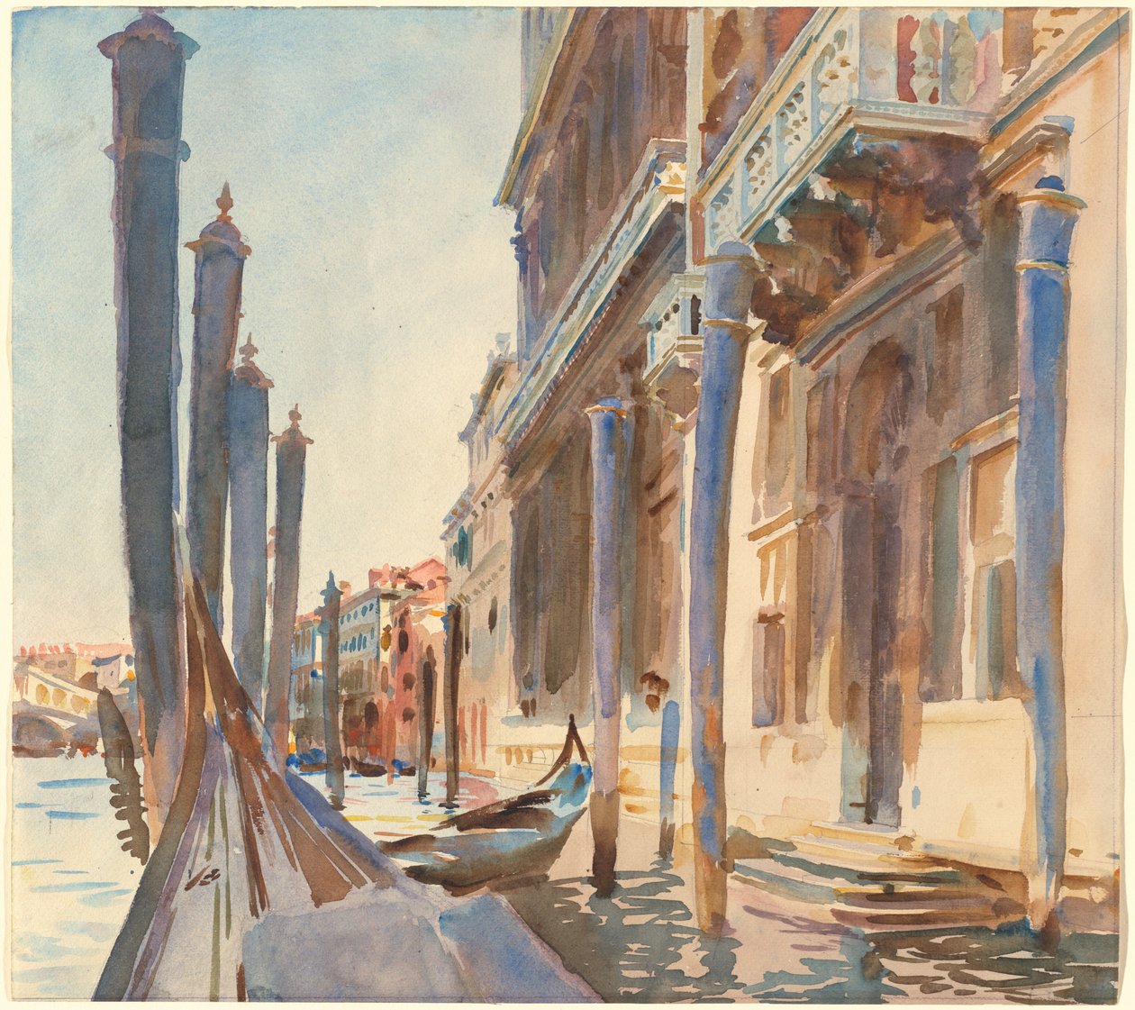 Gondola kikötőhely a Grand Canal-on, 19041907. alkotó: John Singer Sargent