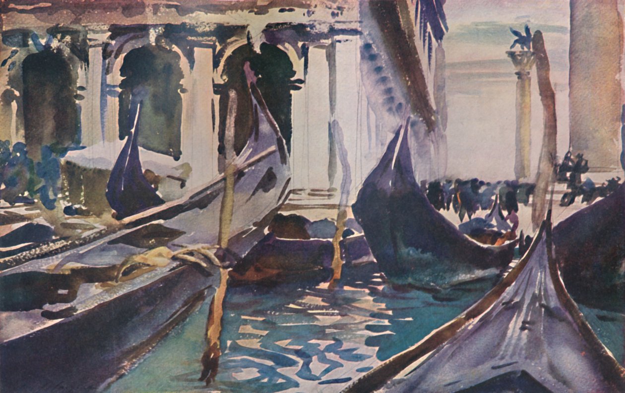 Gondolák a Piazzetta mellett, c1904, 1925. alkotó: John Singer Sargent