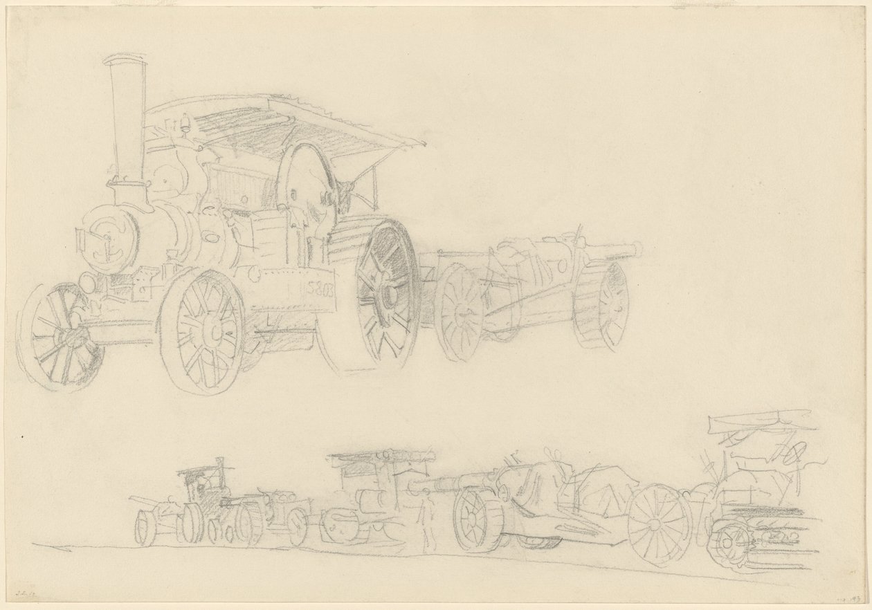 Fegyverkocsik, Franciaország, 1918. alkotó: John Singer Sargent