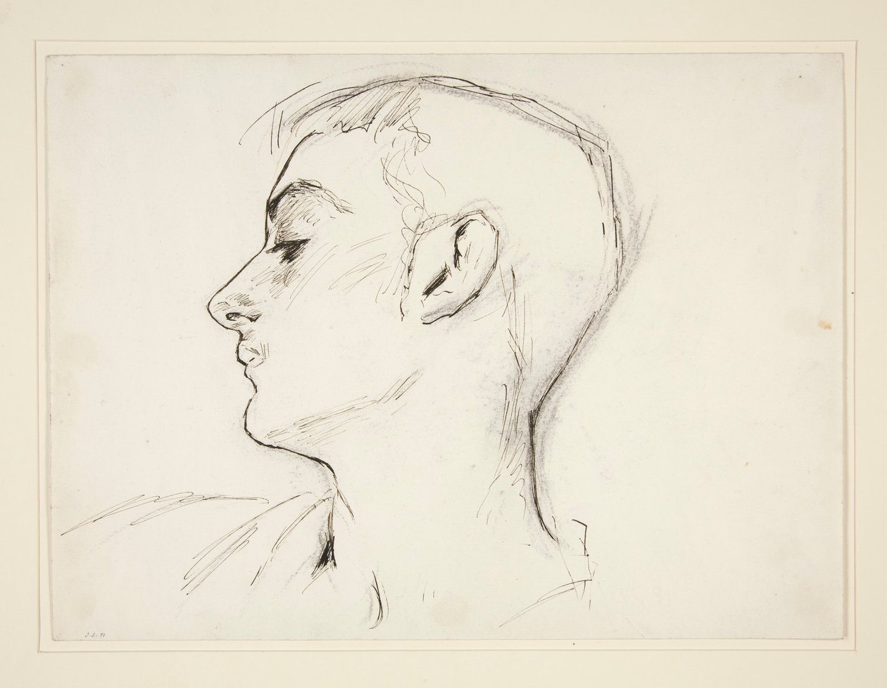Egy profilú fiatalember feje alkotó: John Singer Sargent