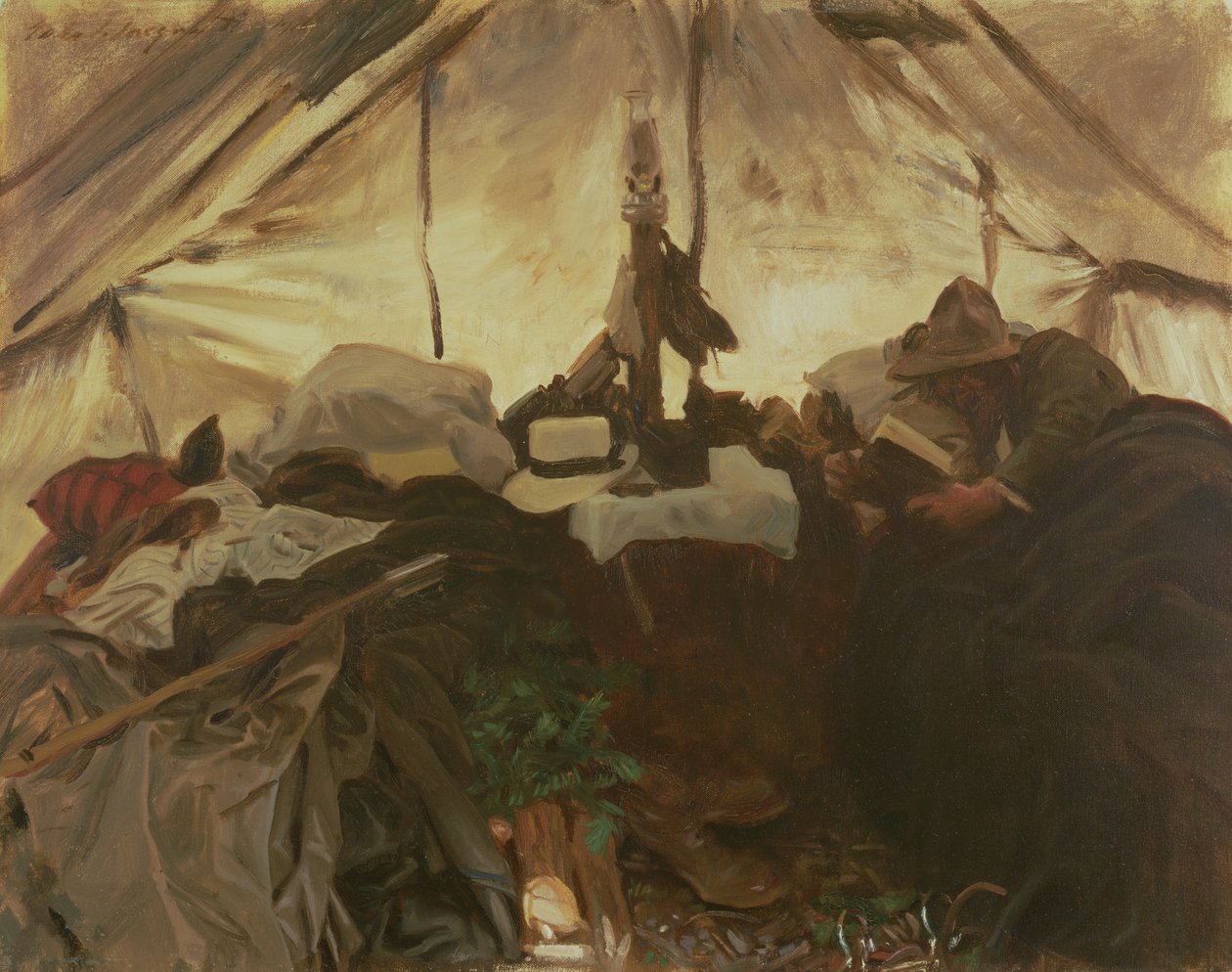 Egy sátor belsejében a kanadai Sziklás-hegységben, 1916 alkotó: John Singer Sargent