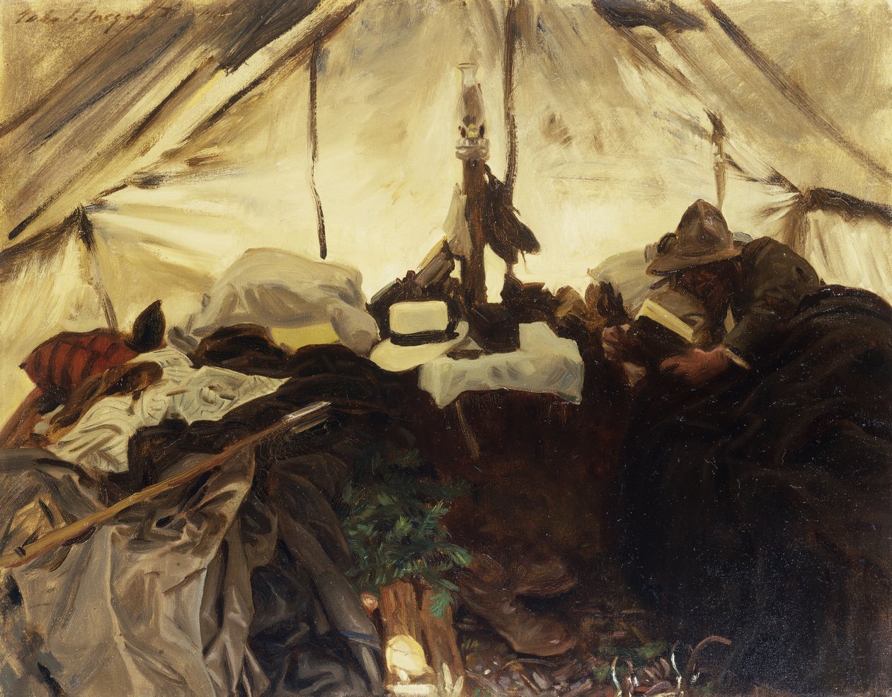 Egy sátor belsejében a kanadai Sziklás-hegységben, 1916 alkotó: John Singer Sargent