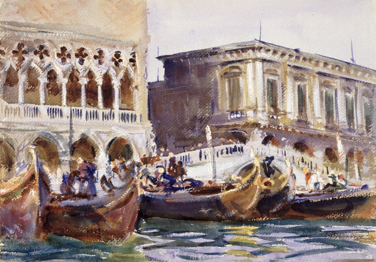 La Riva, 1904 körül (vécé papíron) alkotó: John Singer Sargent