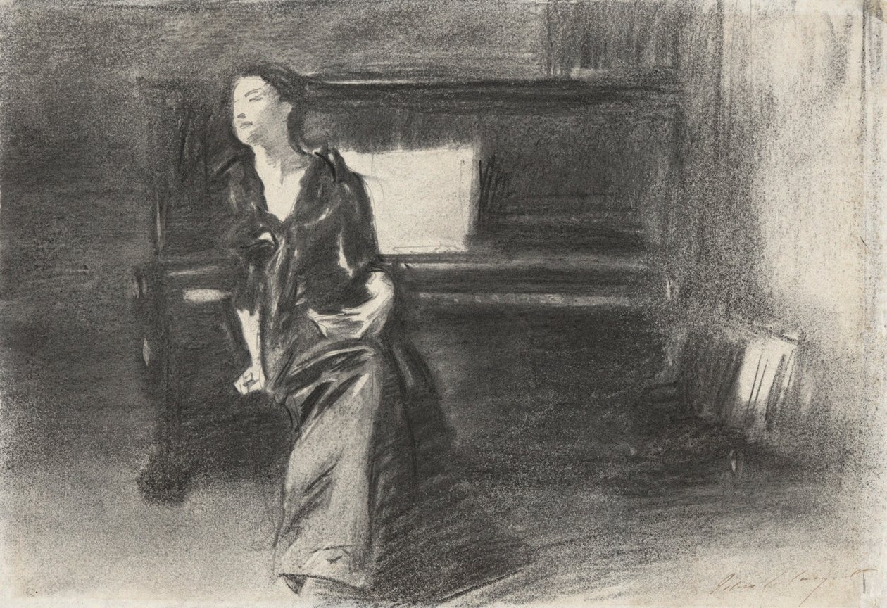 Hölgy a zongoránál alkotó: John Singer Sargent