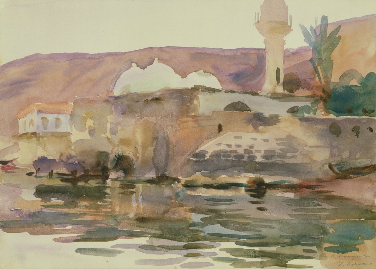 Tiberias-tó (akvarell, papír) alkotó: John Singer Sargent