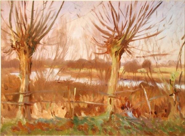 Táj fákkal, Calcot-on-the-Thames, 1888 körül (olaj, vászon) alkotó: John Singer Sargent
