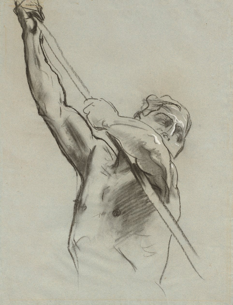 Férfi törzs rúddal, 1890-1900. alkotó: John Singer Sargent