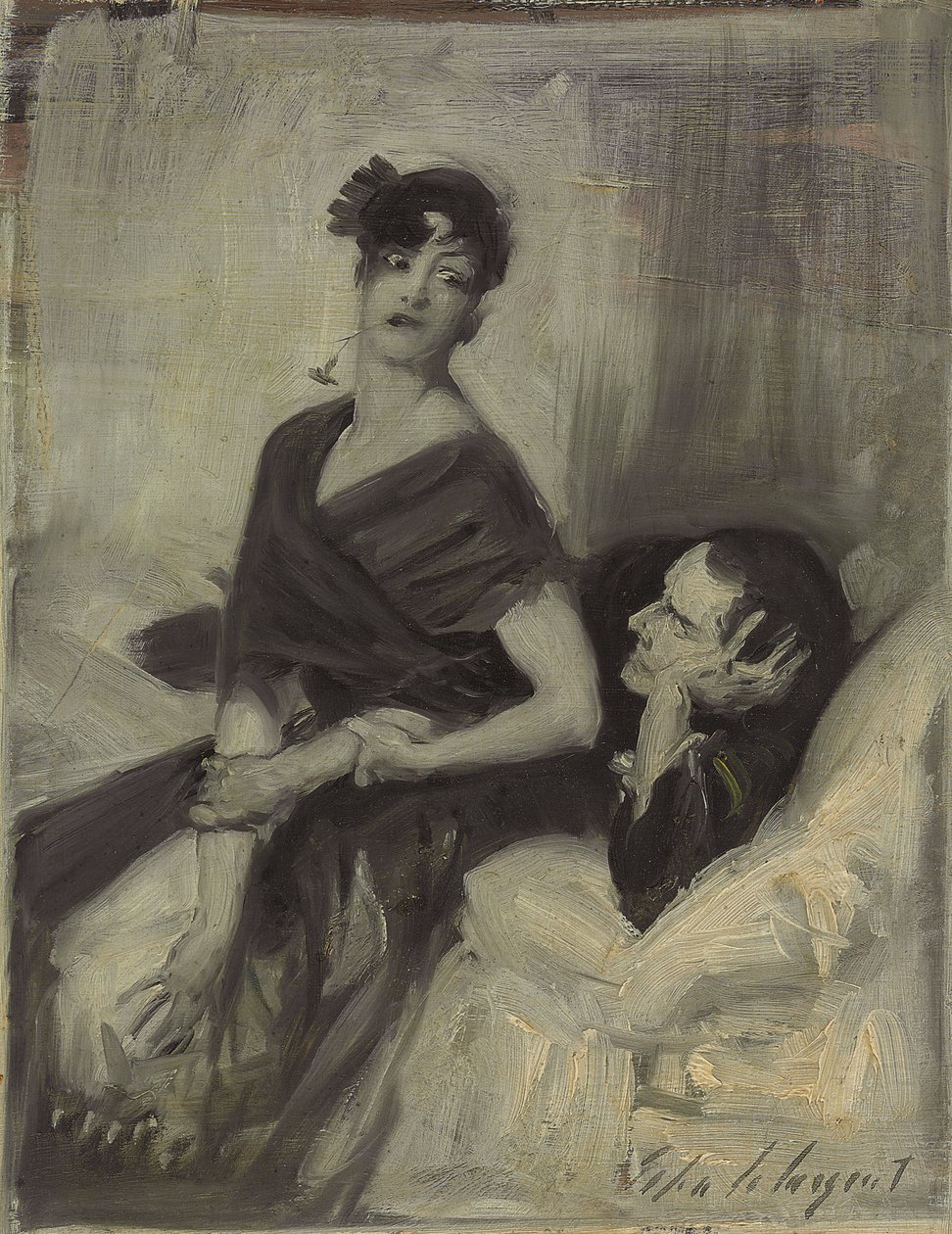 Férfi és nő egy ágyon, 1880-1882 körül alkotó: John Singer Sargent