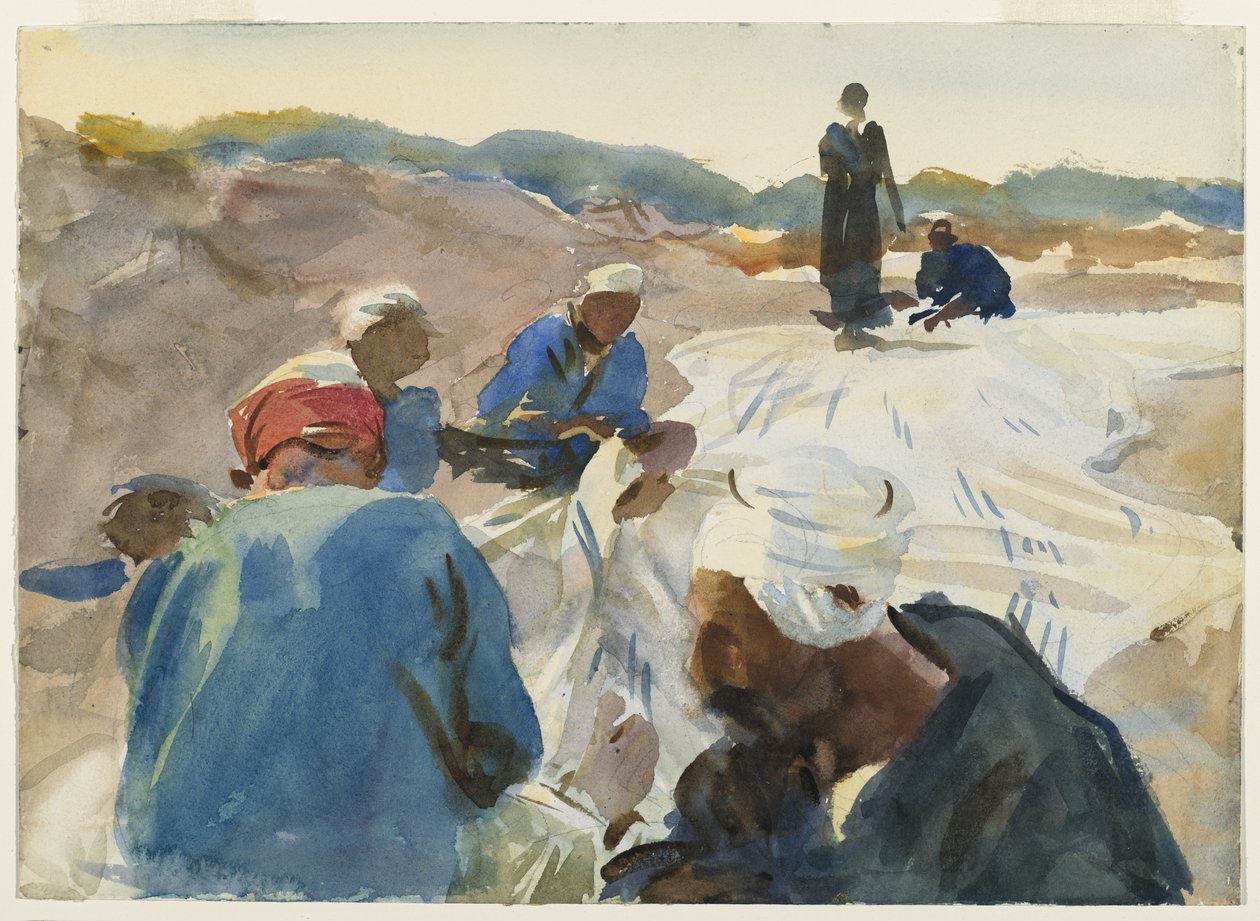 Vitorla javítása (wc papíron) alkotó: John Singer Sargent