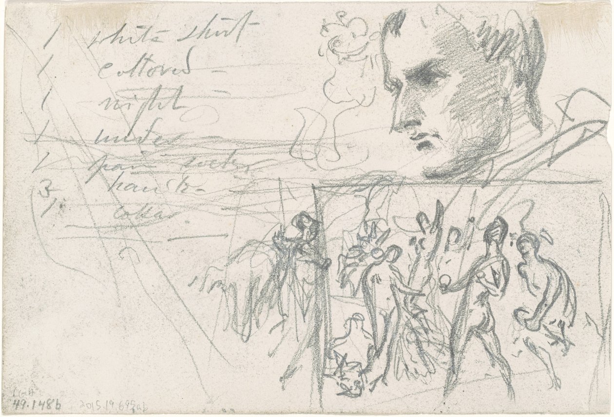 Napóleon feje és Párizs ítélete [verso], c. 1871-1872. alkotó: John Singer Sargent