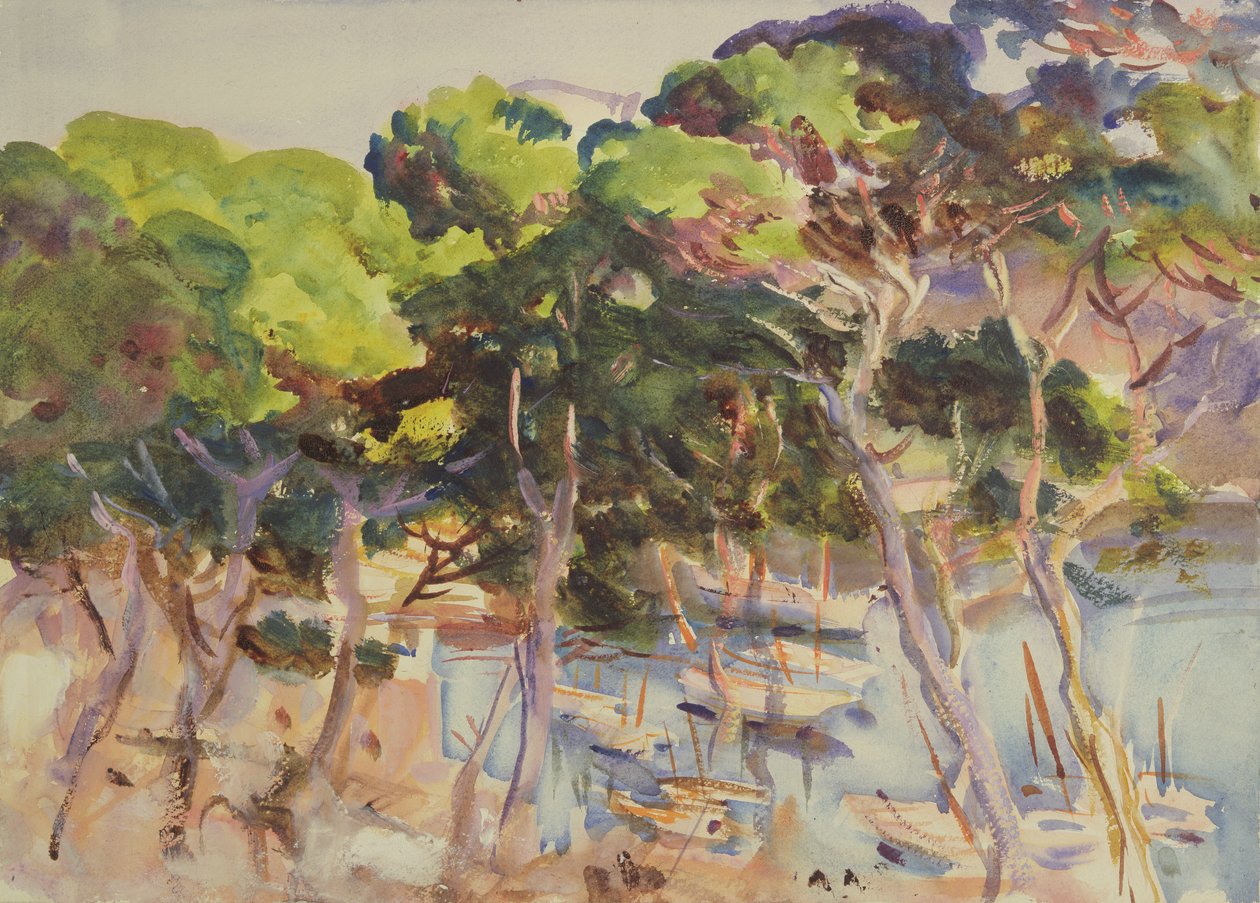 Soller kikötője, 1907-08 (wc papíron) alkotó: John Singer Sargent