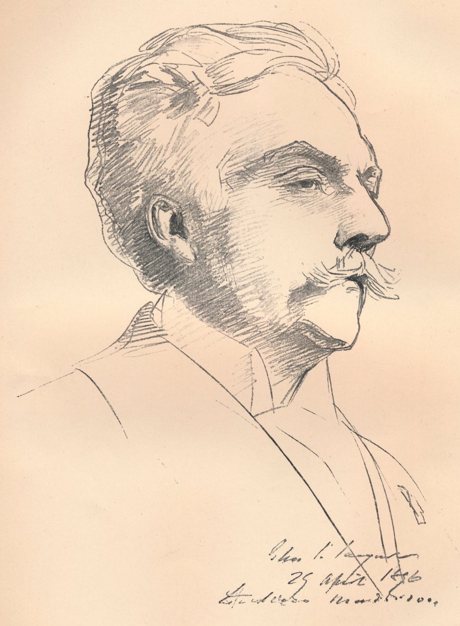 M. Gabriel Faure portrévázlata, c1889 alkotó: John Singer Sargent