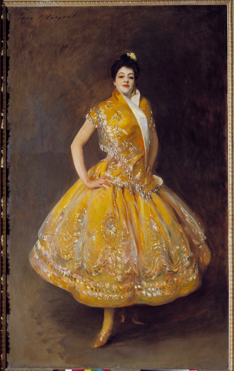 Carmencita spanyol táncosnő portréja John Singer Sargent (1856-1925) festménye 1892 V. 2,32x1,42 m Párizs, Musee d