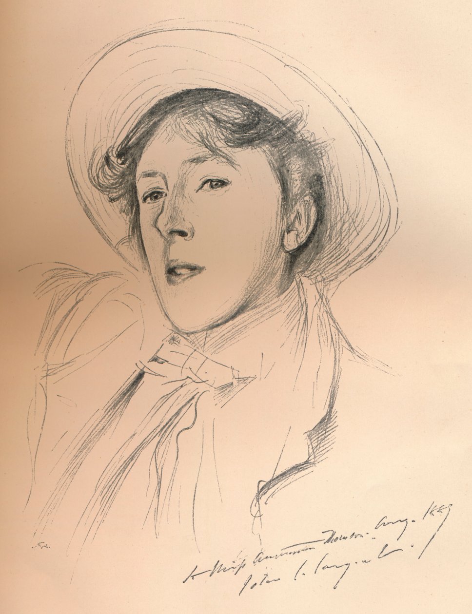 Violet Paget Vernon Lee kisasszony portrévázlata, 1881 alkotó: John Singer Sargent