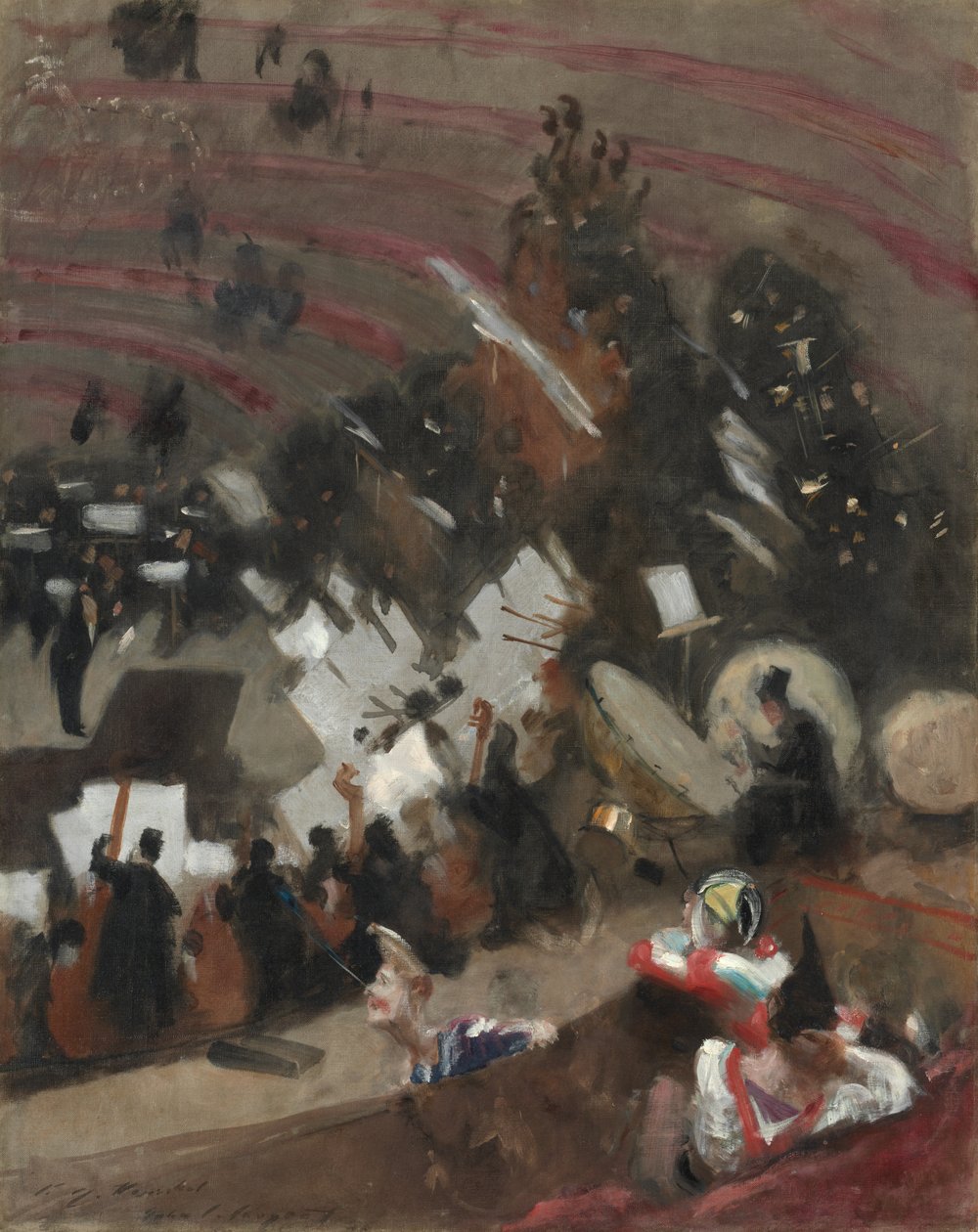 Pasdeloup Zenekar próbája a Téli Cirkuszban, c. 1879. alkotó: John Singer Sargent