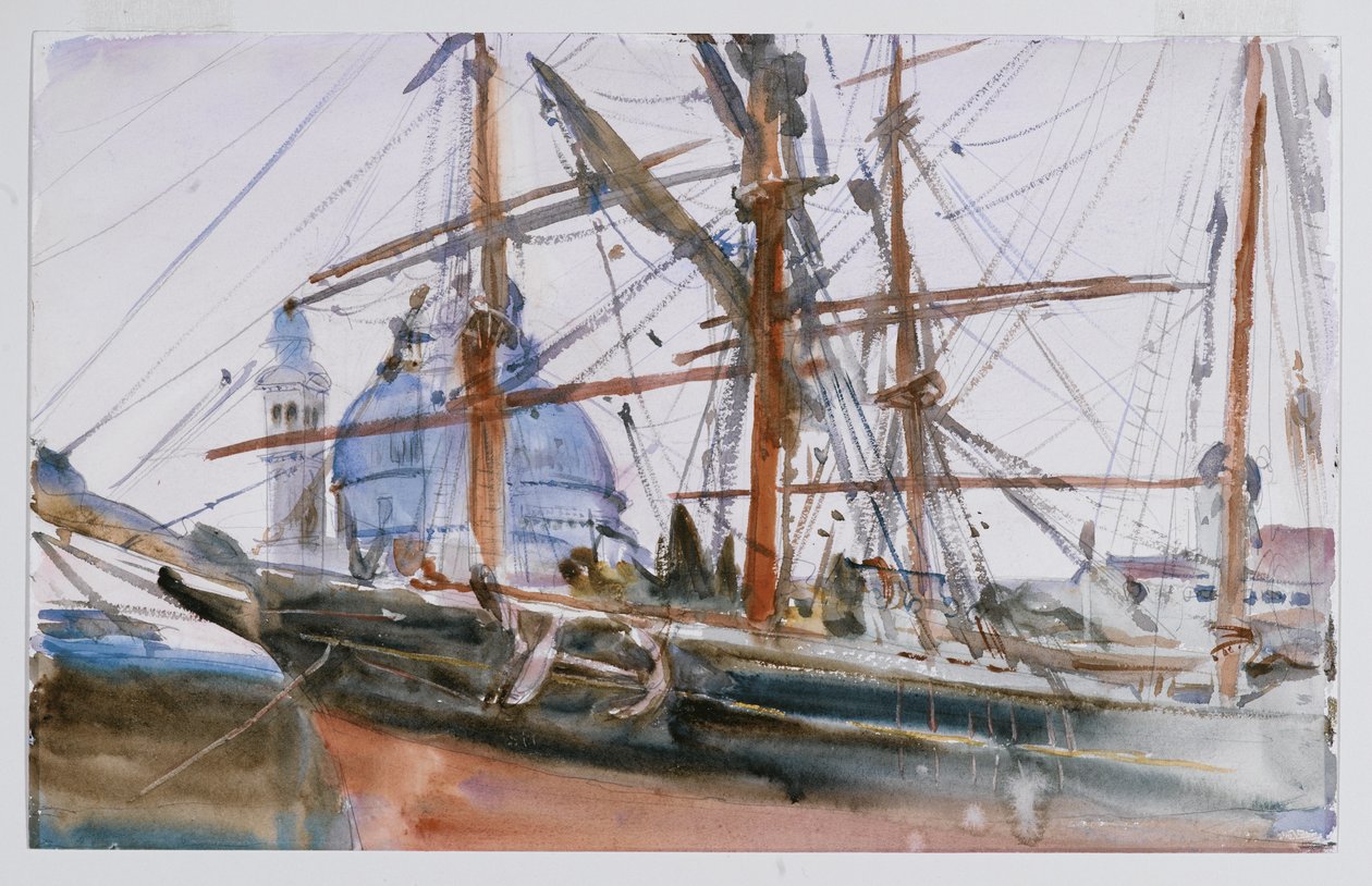 Kötélzet, 1905-2006 körül (wc és ceruza papíron) alkotó: John Singer Sargent